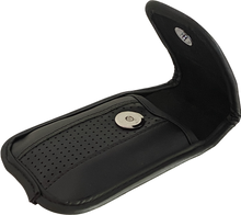 Load image into Gallery viewer, Black leather pinch clip flip phone case