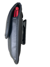 Load image into Gallery viewer, Black leather pinch clip flip phone case