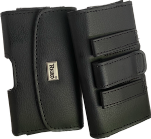 Horizontal Black Leather Magnetic Flip Phone Case HP102b