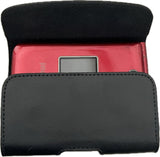 Horizontal Black Leather Magnetic Flip Phone Case HP102b