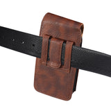 Brown Leather Vertical Pouch