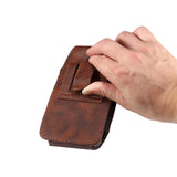 Brown Leather Vertical Pouch