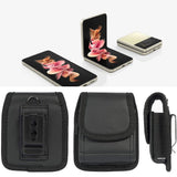 Black Leather Case for RAZR, Galaxy Flip