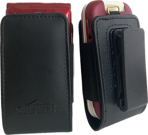 Open top Leather Flip Phone Case