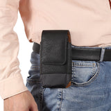 Black Leather Vertical Pouch