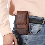 Brown Leather Vertical Pouch