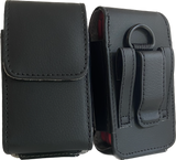Vertical Black Leather Flip Phone Case