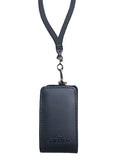 Around the Neck Black Leather Phone Case and Safety Lanyard