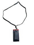 Around the Neck Black Leather Phone Case and Safety Lanyard