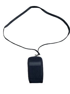 Around the Neck Black Open Top Soft Phone Case and Safety Lanyard
