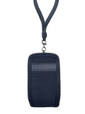 Around the Neck Black Open Top Soft Phone Case and Safety Lanyard