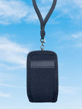 Load image into Gallery viewer, Around the Neck Black Open Top Soft Phone Case and Safety Lanyard