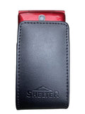 Around the Neck Black Leather Phone Case and Safety Lanyard