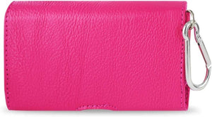 Horizontal Pink Leather Case Smooth Back fits flip phones HP146