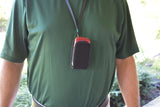 Around the Neck Black Open Top Soft Phone Case and Safety Lanyard