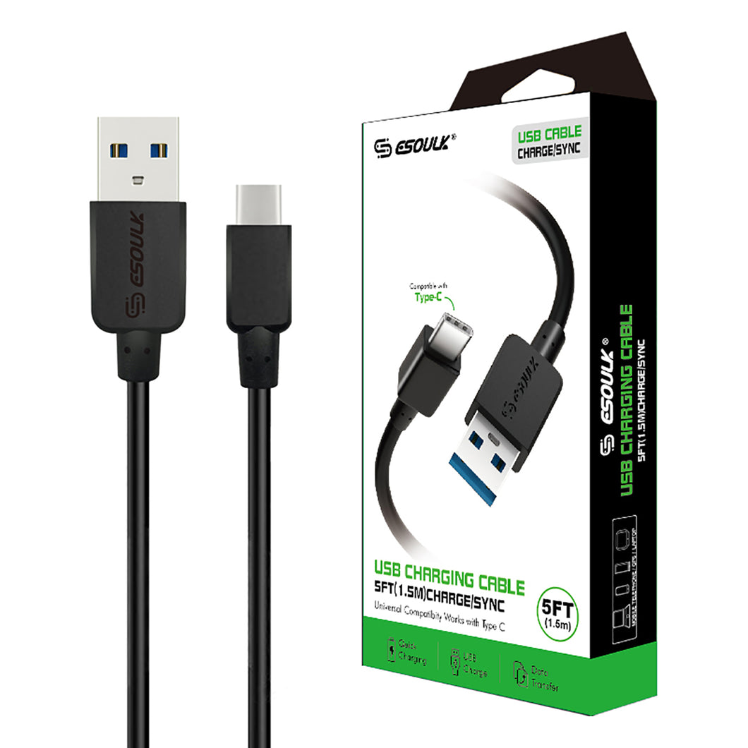Type C USB 5ft Cable Black