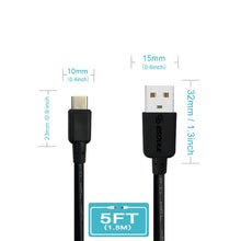Load image into Gallery viewer, Type C USB 5ft Cable Black