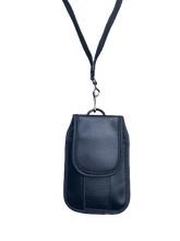 Load image into Gallery viewer, Around the Neck Black Case with Safety Lanyard