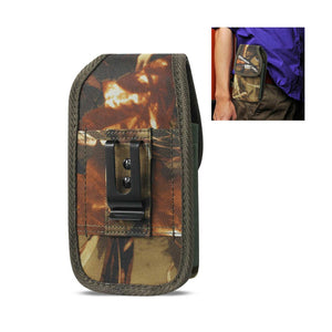 Camouflage Rugged Metal Clip Flip Phone Case