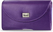 Load image into Gallery viewer, Horizontal Purple Leather Case Smooth Back fits flip phones HP146