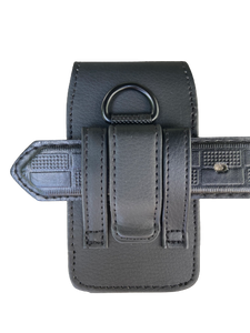 Vertical Black Leather Flip Phone Case